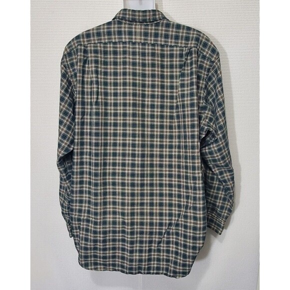 Polo Ralph Lauren Shirt Mens XL G.I. Green Plaid Cotton Wool Button Up - Picture 5 of 9